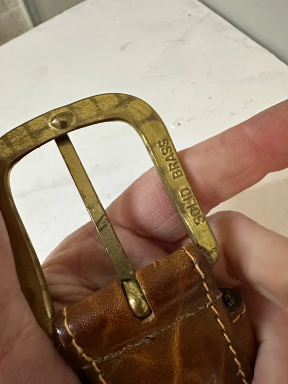 VINTAGE LEVIS LEATHER BROWN BELT 38